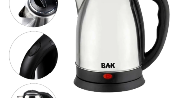 Chaleira Elétrica Portátil 1.8 Litros Aço Inox 110v Ou 220v Para Café Chá Linha Premium – BAK/SKYLINK/NZA