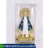 Imagem em gesso Sagrada Família- 18 cm branco perola com dourado premium manto branco catolica altar presente