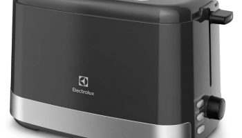 Torradeira tostador Electrolux 8 niveis de tostagem função descongelar reaquecer bandeja coletora migalhas botões luminosos ETS10 preto 127v