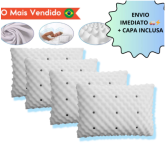 Kit Travesseiro Magnético ALTO ORTOPEDICO Massageador Confortável Terapeutico Luxo