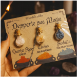 Kit Colares Amuletos Inox Pedras Naturais – Desperte Sua Magia – Sodalita, Quartzo Rosa e Citrino Hippie