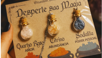 Kit Colares Amuletos Inox Pedras Naturais – Desperte Sua Magia – Sodalita, Quartzo Rosa e Citrino Hippie