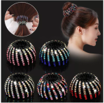 Moda Strass Bola Cabeça Grampo De Cabelo Modelador E Rabo De Cavalo Fixação Garra Clipe Para Mulher