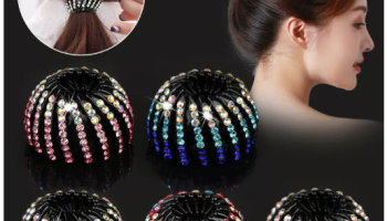 Moda Strass Bola Cabeça Grampo De Cabelo Modelador E Rabo De Cavalo Fixação Garra Clipe Para Mulher