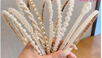 KIT 5 PCS Tiara de Pérolas / Arquinho de Perolas – Acessórios femininos de cabelo