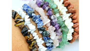 Pulseira em Cascalho de Pedras Naturais Unissex Energia