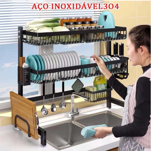 Cozinha Suspensa Modular Autossustentável Escorredor Premium 65/85CM