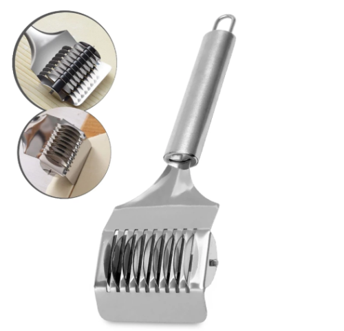 Cortador Manual Macarrão Fatiador Massas Talharim Carretilha Corte Aço Inox