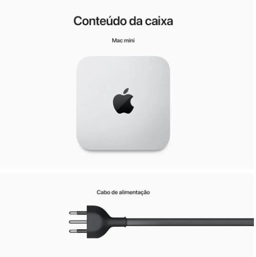 Mac Mini, Chip M2 da Apple com CPU de 8 núcleos e GPU de 10 núcleos, de 512 GB SSD, PrateadoMMFK3BZ/A