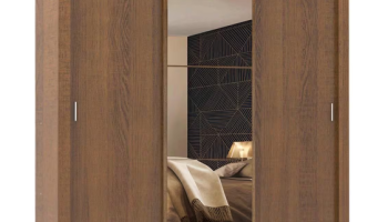 Guarda Roupa Casal Madesa Mônaco 3 Portas de Correr com Espelho