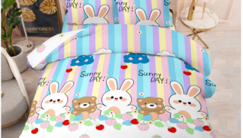 Desenho Animado Jogo De Lençol 04 Peças CASAL QUEEN Percal Ponto Palito Estampado SOLTEIRO