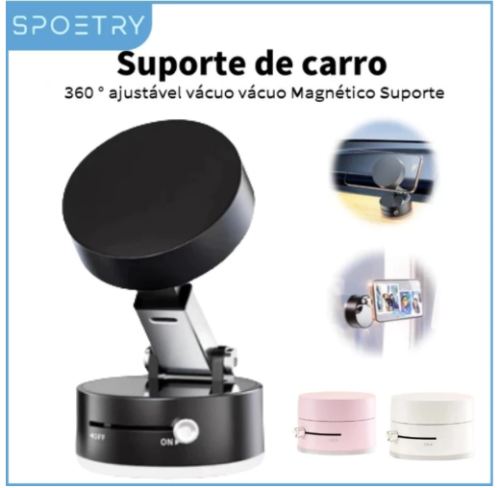 [BR] Suporte de carro 360 ° ajustável vácuo vácuo Magnético Suporte de telefone celular Suporte de telefone de vácuo