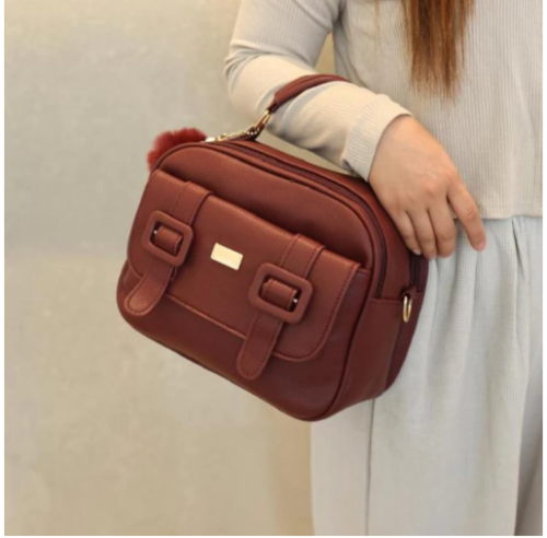 Bolsa Feminina Com Alça Lateral Transversal Faixa de Mão De Couro B736 AMY