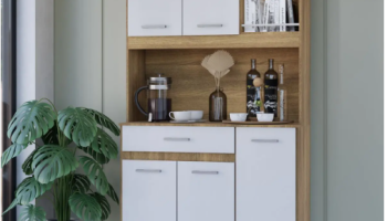 Cozinha Completa Compacta Armário Multiuso com Gaveta Organizadora 5 Portas Móveis Bonatto