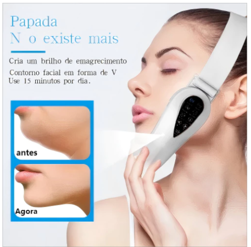 Moldar o Rosto em V, Massageador Facial Eletrico, Massageador de Pescoço e Redutor Facial de Papada e Rugas KA-2220