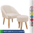 Kit Poltrona Lua e Puff Redondo para Sala Decorativa Pés Palito Suede Aninha Poltronas