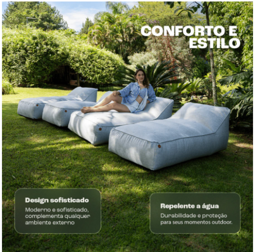 Espreguiçadeira de Jardim Puff Uni para Área Externa – Eco Flame