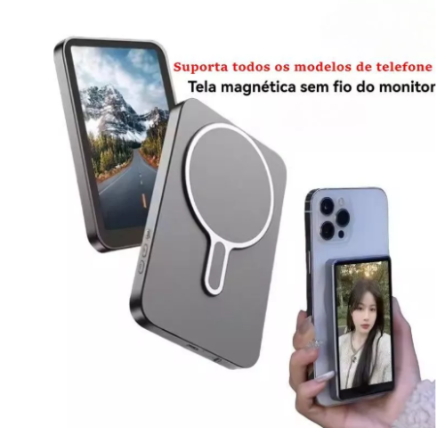 Tela De Monitor Magnético Sem Fio X40M Para Usar Câmera Traseira Do Telefone Smartphone Selfie Vlog Gravação De Vídeo C