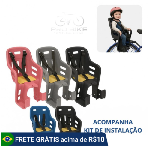 Cadeirinha Infantil Bicicleta Importada Traseira Resistente Para Bagageiro C/Cinto Importada