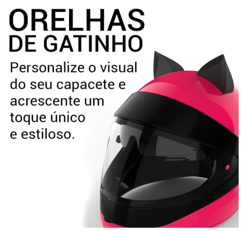 Orelha De Gato Acessório Moto Bike Fixar Capacete Dupla Face