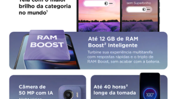 Smartphone Motorola Moto g05 – 128GB 12GB (4GB RAM + 8GB Ram Boost) e Camera 50MP com AI Bateria de 5200 mAh Tela 6.7″ com Superbrilho – Cinza