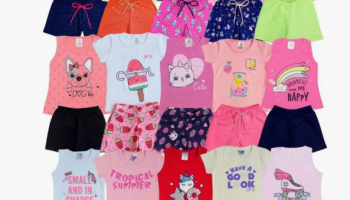 Kit Lote 12 Peças Menina Conjunto Infantil Top Feminino