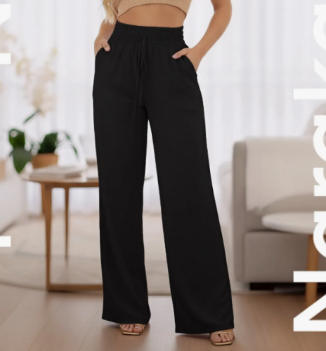 Calça Feminina Pantalona Duna Wide Leg Cintura Alta