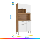 Armário de Cozinha Compacta Demobile Malta 4 Portas