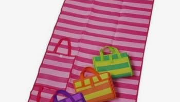 Esteira De Praia Top Vira Bolsa Carrega Garrafa Itens De Mão