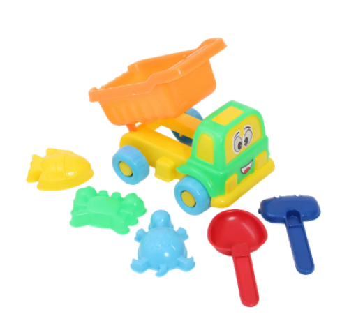 Caminhão Basculante Infantil Pica Pau Kit Praia Areia 6 Itens
