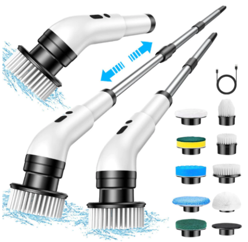 Esfregão Elétrico 9 Em 1 Sem fio Escova De Limpeza Pesada Multiuso Recarregável Giratória