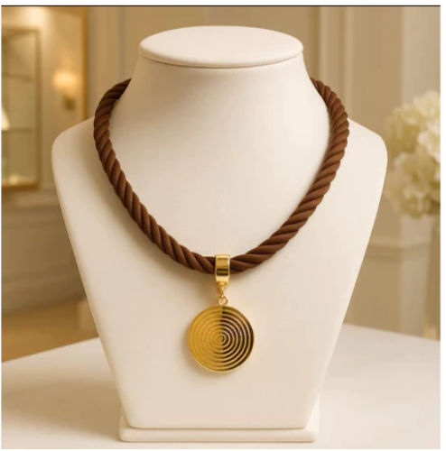 Colar Feminino Cordão com Pingente Pai Nosso Folheado Acessório Feminino