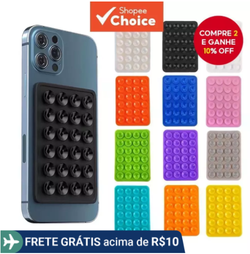 Nova Ventosa De Silicone Dupla Face-Adesivos Quadrados Antiderrapantes Para Suporte De Telefone