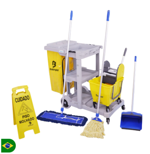 Kit de limpeza profissional n° 3 amarelo Bralimpia