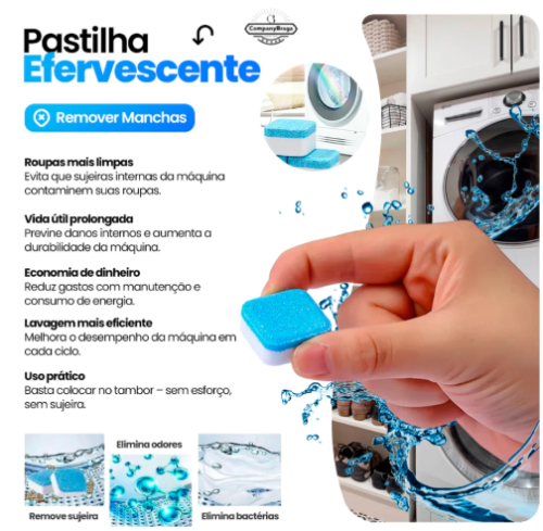 Kit 12/15/20/24 Limpador Pastilha de máquina de lavar roupa comprimido para remover manchas