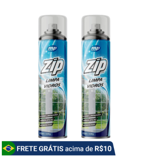 Kit 2 Zip Limpa Vidros Profissional – Limpeza Rápida e Eficiente para Vidros, Espelhos e Janelas