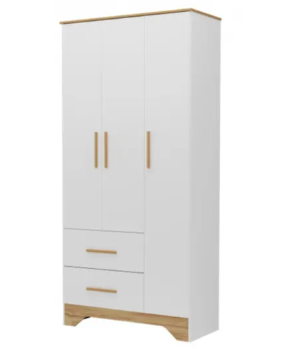 Guarda-roupa de Bebê 2 Gavetas 3 Portas Moveis Peroba Magia