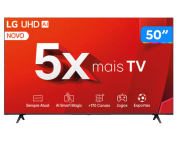 Smart TV 50″ 4K LG Ultra HD 50UT8050 com Processador a5 Ger7 AI Alexa/Chromecast integrado Otimizador de Jogos webOS 24 e Controle Smart Magic