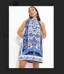 Farm – Vestido Curto Heloisa Azul