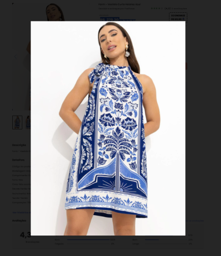 Farm – Vestido Curto Heloisa Azul