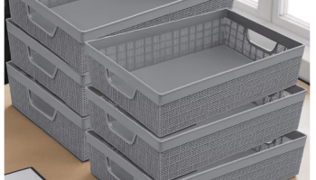 Kit 6 Cestos Organizador Multiuso Armário Escritório Cozinha 5,2 L