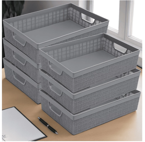 Kit 6 Cestos Organizador Multiuso Armário Escritório Cozinha 5,2 L
