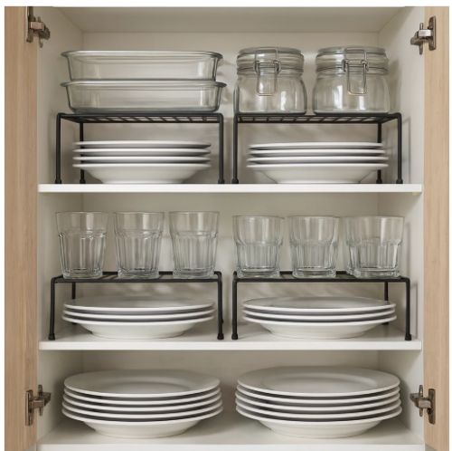 Kit 5 Organizador Armário Cozinha Dispensa Multiuso Aço Reforçado Design Elegante