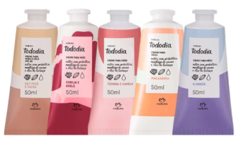 Creme Hidratante para as Mãos ou Pés Tododia Natura 50ml: Algodão, Tâmara & Canela, Ameixa, Cereja & Avelã e +