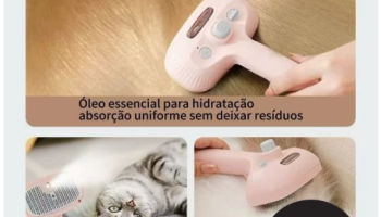 Escova A Vapor 3 Em 1 Spray Hair Para Pets Caes E Gatos Top! M&OPTICA