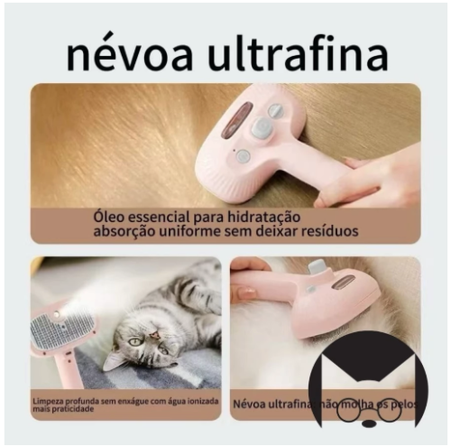 Escova A Vapor 3 Em 1 Spray Hair Para Pets Caes E Gatos Top! M&OPTICA