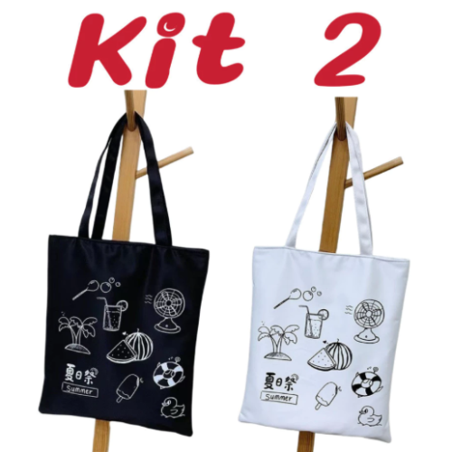 Kit 2 Bolsa de ombro de grande capacidade com diversas estampas MING