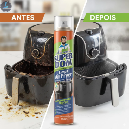 Kit Limpa Air Fryer Spray 250ml – Desengordurante Remove Gordura, Seguro p/ Antiaderente