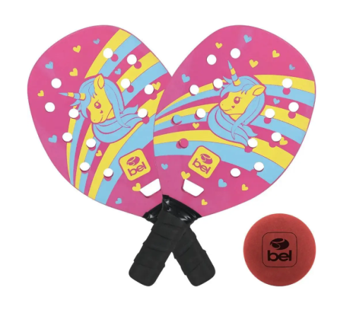 Raquete Beach Tennis Infantil Unicórnio Menina Bolinha Kid – Bel