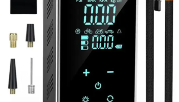 Bomba De Encher Pneu De Carro Bike Moto Digital Eletrica Portátil 4000 mAh sem fio luz de emergência LED – TOMATE